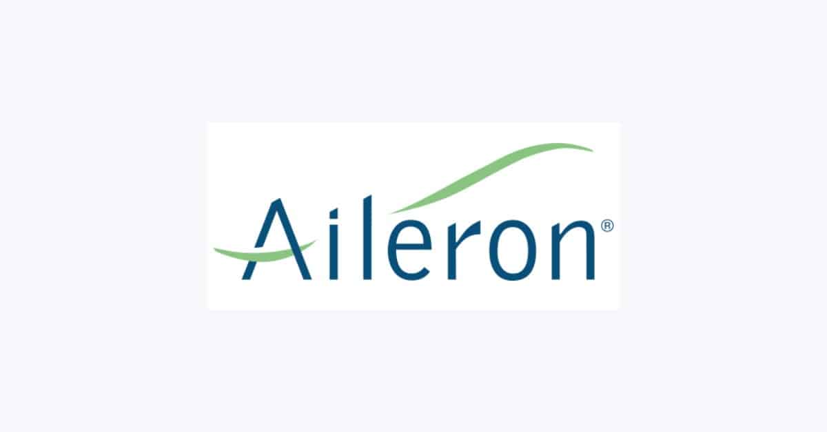 Image of the Aileron logo in color, blue and green.